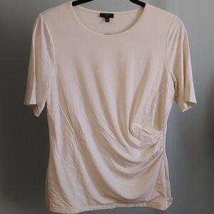 Talbots Off-White Ruched Side Top